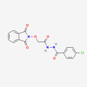 molecular formula C17H12ClN3O5 B2384490 N'-(4-chlorobenzoyl)-2-[(1,3-dioxo-1,3-dihydro-2H-isoindol-2-yl)oxy]acetohydrazide CAS No. 339105-83-8
