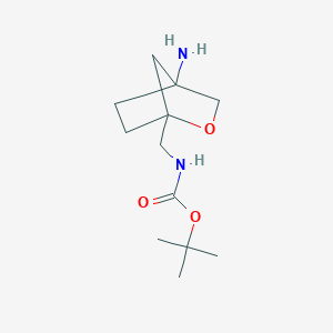 molecular formula C12H22N2O3 B2384493 Tert-butyl N-[(4-amino-2-oxabicyclo[2.2.1]heptan-1-yl)methyl]carbamate CAS No. 2260933-22-8
