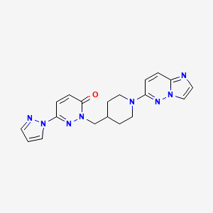 molecular formula C19H20N8O B2384494 2-[(1-{imidazo[1,2-b]pyridazin-6-yl}piperidin-4-yl)methyl]-6-(1H-pyrazol-1-yl)-2,3-dihydropyridazin-3-one CAS No. 2097859-13-5