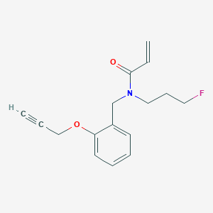 molecular formula C16H18FNO2 B2384496 N-(3-Fluoropropyl)-N-[(2-prop-2-ynoxyphenyl)methyl]prop-2-enamide CAS No. 2411258-06-3