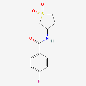 molecular formula C11H12FNO3S B2384497 N-(1,1-dioxo-1lambda6-thiolan-3-yl)-4-fluorobenzamide CAS No. 874788-26-8