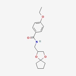 molecular formula C17H23NO4 B2384500 N-(1,4-dioxaspiro[4.4]nonan-2-ylmethyl)-4-ethoxybenzamide CAS No. 923232-51-3
