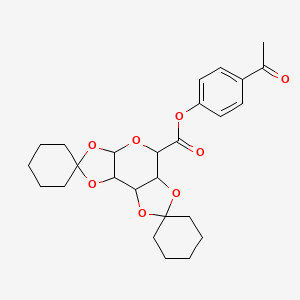 molecular formula C26H32O8 B2384507 4-acetylphenyl tetrahydro-3a'H-dispiro[cyclohexane-1,2'-bis[1,3]dioxolo[4,5-b:4',5'-d]pyran-7',1''-cyclohexane]-5'-carboxylate (non-preferred name) CAS No. 1094683-78-9