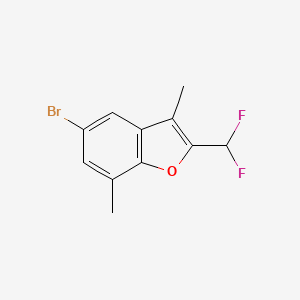 molecular formula C11H9BrF2O B2384512 5-Bromo-2-(difluoromethyl)-3,7-dimethyl-1-benzofuran CAS No. 2248343-11-3