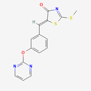 (5Z)-2-methylsulfanyl-5-[(3-pyrimidin-2-yloxyphenyl)methylidene]-1,3-thiazol-4-one
