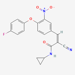 (Z)-2-Cyano-N-cyclopropyl-3-[4-(4-fluorophenoxy)-3-nitrophenyl]prop-2-enamide