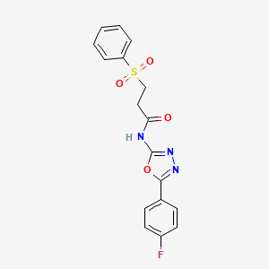 3-(benzenesulfonyl)-N-[5-(4-fluorophenyl)-1,3,4-oxadiazol-2-yl]propanamide