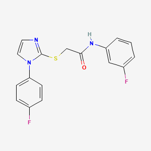 N-(3-fluorophenyl)-2-((1-(4-fluorophenyl)-1H-imidazol-2-yl)thio)acetamide