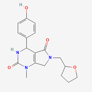 4-(4-hydroxyphenyl)-1-methyl-6-((tetrahydrofuran-2-yl)methyl)-3,4,6,7-tetrahydro-1H-pyrrolo[3,4-d]pyrimidine-2,5-dione