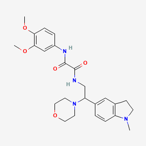 N1-(3,4-dimethoxyphenyl)-N2-(2-(1-methylindolin-5-yl)-2-morpholinoethyl)oxalamide