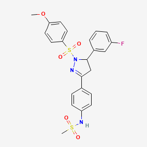 N-{4-[5-(3-fluorophenyl)-1-(4-methoxybenzenesulfonyl)-4,5-dihydro-1H-pyrazol-3-yl]phenyl}methanesulfonamide