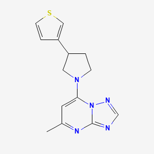 molecular formula C14H15N5S B2384552 1-{5-Methyl-[1,2,4]triazolo[1,5-a]pyrimidin-7-yl}-3-(thiophen-3-yl)pyrrolidine CAS No. 2380185-61-3