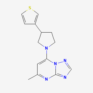 molecular formula C14H15N5S B2384552 5-Methyl-7-(3-thiophen-3-ylpyrrolidin-1-yl)-[1,2,4]triazolo[1,5-a]pyrimidine CAS No. 2380185-61-3