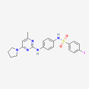 molecular formula C21H22IN5O2S B2384554 4-iodo-N-{4-[(4-methyl-6-pyrrolidin-1-ylpyrimidin-2-yl)amino]phenyl}benzenesulfonamide CAS No. 946350-01-2