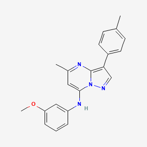 molecular formula C21H20N4O B2384556 N-(3-methoxyphenyl)-5-methyl-3-(4-methylphenyl)pyrazolo[1,5-a]pyrimidin-7-amine CAS No. 890612-73-4