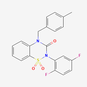 molecular formula C21H16F2N2O3S B2384560 2-(2,5-difluorophenyl)-4-(4-methylbenzyl)-2H-1,2,4-benzothiadiazin-3(4H)-one 1,1-dioxide CAS No. 941924-03-4
