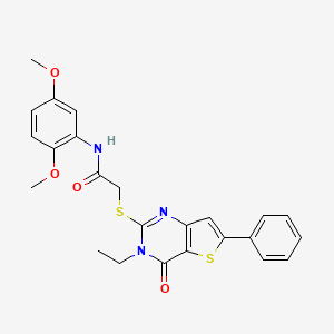molecular formula C24H23N3O4S2 B2384564 N-(2,3-dihydro-1,4-benzodioxin-6-yl)-N'-[4-ethoxy-2-(4-methylphenyl)quinolin-6-yl]urea CAS No. 1189673-98-0