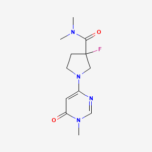 molecular formula C12H17FN4O2 B2384572 3-fluoro-N,N-dimethyl-1-(1-methyl-6-oxo-1,6-dihydropyrimidin-4-yl)pyrrolidine-3-carboxamide CAS No. 2380068-80-2