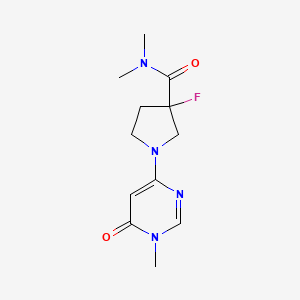 molecular formula C12H17FN4O2 B2384572 3-Fluoro-N,N-dimethyl-1-(1-methyl-6-oxopyrimidin-4-yl)pyrrolidine-3-carboxamide CAS No. 2380068-80-2
