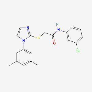molecular formula C19H18ClN3OS B2384595 N-(3-chlorophenyl)-2-[1-(3,5-dimethylphenyl)imidazol-2-yl]sulfanylacetamide CAS No. 851132-12-2