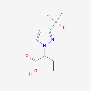 molecular formula C8H9F3N2O2 B2384604 2-[3-(trifluoromethyl)-1H-pyrazol-1-yl]butanoic acid CAS No. 1006473-54-6
