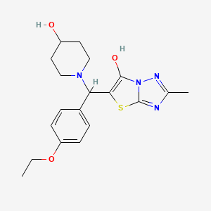 molecular formula C19H24N4O3S B2384606 5-((4-Ethoxyphenyl)(4-hydroxypiperidin-1-yl)methyl)-2-methylthiazolo[3,2-b][1,2,4]triazol-6-ol CAS No. 869344-68-3