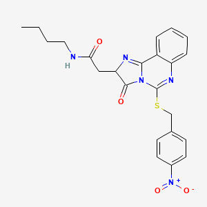 molecular formula C23H23N5O4S B2384610 N-butyl-2-(5-{[(4-nitrophenyl)methyl]sulfanyl}-3-oxo-2H,3H-imidazo[1,2-c]quinazolin-2-yl)acetamide CAS No. 958613-00-8
