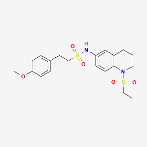 molecular formula C20H26N2O5S2 B2384628 N-(1-(ethylsulfonyl)-1,2,3,4-tetrahydroquinolin-6-yl)-2-(4-methoxyphenyl)ethanesulfonamide CAS No. 1021117-25-8