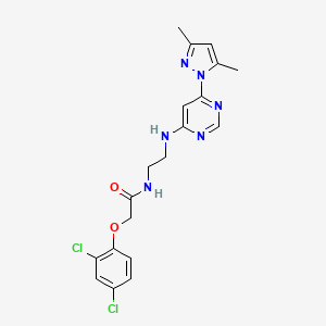 2-(2,4-dichlorophenoxy)-N-(2-((6-(3,5-dimethyl-1H-pyrazol-1-yl)pyrimidin-4-yl)amino)ethyl)acetamide