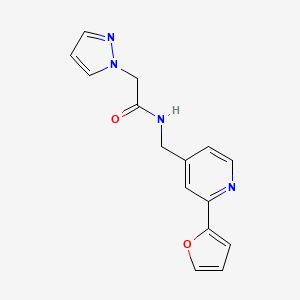 N-((2-(furan-2-yl)pyridin-4-yl)methyl)-2-(1H-pyrazol-1-yl)acetamide