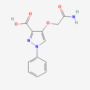 molecular formula C12H11N3O4 B2384659 4-(carbamoylmethoxy)-1-phenyl-1H-pyrazole-3-carboxylic acid CAS No. 1152625-33-6
