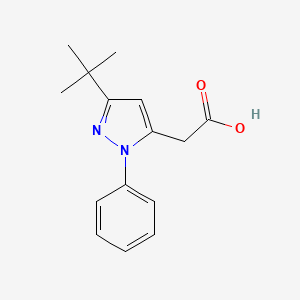 molecular formula C15H18N2O2 B2384664 2-(3-tert-butyl-1-phenyl-1H-pyrazol-5-yl)acetic acid CAS No. 443912-82-1