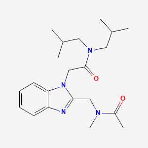 molecular formula C21H32N4O2 B2384666 2-(2-{[acetyl(methyl)amino]methyl}-1H-benzimidazol-1-yl)-N,N-bis(2-methylpropyl)acetamide CAS No. 924850-53-3