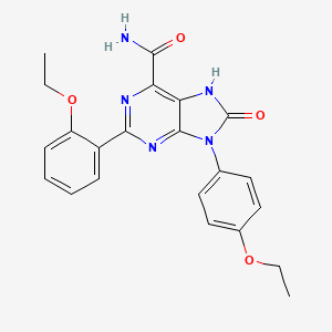 molecular formula C22H21N5O4 B2384669 2-(2-ethoxyphenyl)-9-(4-ethoxyphenyl)-8-oxo-8,9-dihydro-7H-purine-6-carboxamide CAS No. 898442-50-7