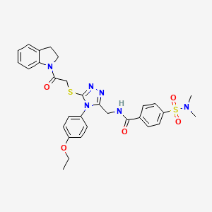 4-(N,N-dimethylsulfamoyl)-N-((4-(4-ethoxyphenyl)-5-((2-(indolin-1-yl)-2-oxoethyl)thio)-4H-1,2,4-triazol-3-yl)methyl)benzamide