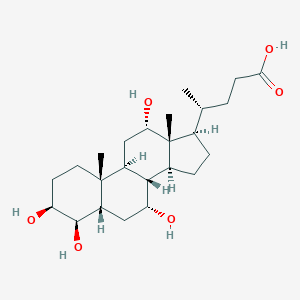 molecular formula C24H40O6 B238468 3β,4β,7α,12α-四羟基-5β-胆烷-24-酸 CAS No. 129099-70-3