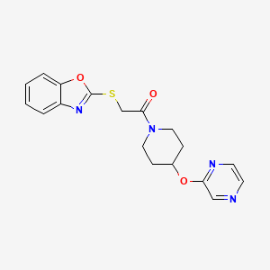 2-(Benzo[d]oxazol-2-ylthio)-1-(4-(pyrazin-2-yloxy)piperidin-1-yl)ethanone