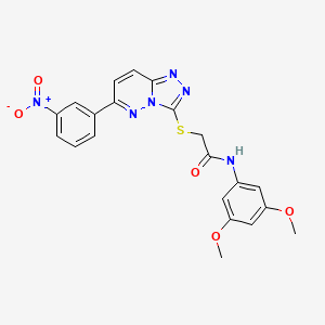 molecular formula C21H18N6O5S B2384749 N-(3,5-dimethoxyphenyl)-2-((6-(3-nitrophenyl)-[1,2,4]triazolo[4,3-b]pyridazin-3-yl)thio)acetamide CAS No. 894058-28-7
