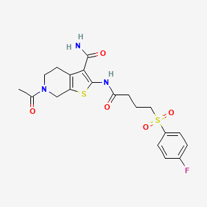 6-Acetyl-2-(4-((4-fluorophenyl)sulfonyl)butanamido)-4,5,6,7-tetrahydrothieno[2,3-c]pyridine-3-carboxamide