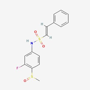 (E)-N-(3-Fluoro-4-methylsulfinylphenyl)-2-phenylethenesulfonamide