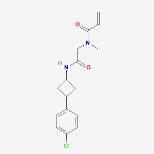 molecular formula C16H19ClN2O2 B2384757 N-[2-[[3-(4-Chlorophenyl)cyclobutyl]amino]-2-oxoethyl]-N-methylprop-2-enamide CAS No. 2198008-48-7