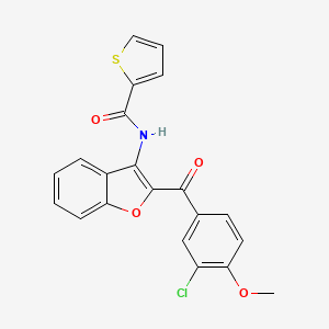 molecular formula C21H14ClNO4S B2384759 N-[2-(3-chloro-4-methoxybenzoyl)-1-benzofuran-3-yl]thiophene-2-carboxamide CAS No. 620154-16-7