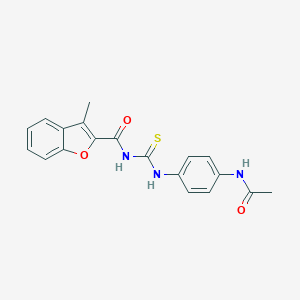 molecular formula C19H17N3O3S B238476 N-{4-[({[(3-methyl-1-benzofuran-2-yl)carbonyl]amino}carbothioyl)amino]phenyl}acetamide 