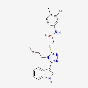 2-((5-(1H-indol-3-yl)-4-(2-methoxyethyl)-4H-1,2,4-triazol-3-yl)thio)-N-(3-chloro-4-methylphenyl)acetamide