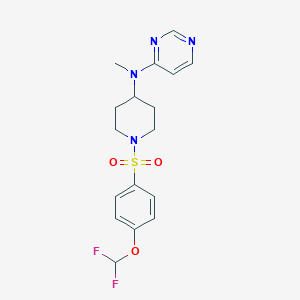N-[1-[4-(Difluoromethoxy)phenyl]sulfonylpiperidin-4-yl]-N-methylpyrimidin-4-amine