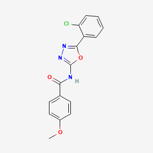 molecular formula C16H12ClN3O3 B2384774 N-[5-(2-chlorophenyl)-1,3,4-oxadiazol-2-yl]-4-methoxybenzamide CAS No. 865249-35-0