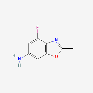 molecular formula C8H7FN2O B2384775 4-Fluoro-2-methyl-1,3-benzoxazol-6-amine CAS No. 1643412-35-4
