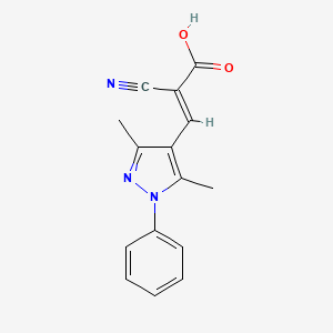 (E)-2-cyano-3-(3,5-dimethyl-1-phenylpyrazol-4-yl)prop-2-enoic acid