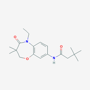 N-(5-ethyl-3,3-dimethyl-4-oxo-2,3,4,5-tetrahydrobenzo[b][1,4]oxazepin-8-yl)-3,3-dimethylbutanamide