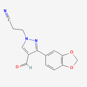 3-[3-(1,3-Benzodioxol-5-yl)-4-formylpyrazol-1-yl]propanenitrile